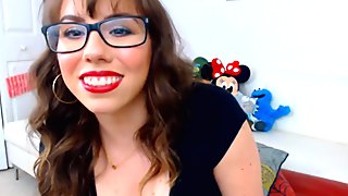 Big Tits Nerdy Chick Wildly Plays Herself Deep