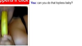 Horny Omegle Teen Does Absolutely Everything To A Banana