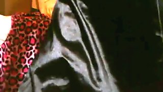 Sissy Femboy CD Cums in Black Satin Gown